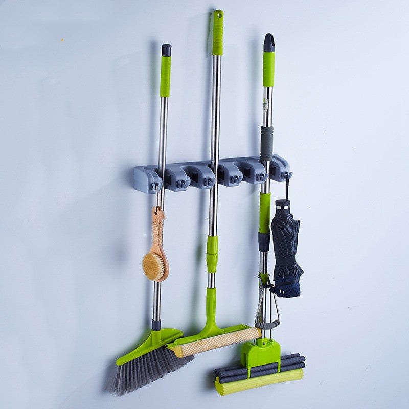 GripLite™ Plastic Wall-Mounted Broom & Mop Holder