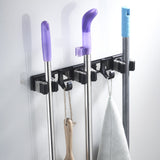 SpaceGrip™ Stainless Steel Wall-Mounted Broom & Mop Organizer