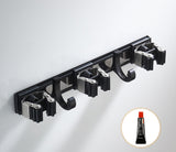 SpaceGrip™ Stainless Steel Wall-Mounted Broom & Mop Organizer